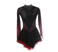 Nnnydjy Vestido De Patinaje Artístico para Niñas Trajes De Competición De Patinaje sobre Hielo con Efecto Degradado para Mujer Conjunto De Una Pieza con Falda para Acrobacias,Negro,L