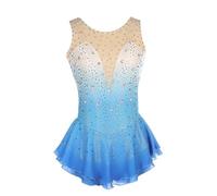 Nnnydjy Vestido De Patinaje Artístico Sin Mangas para Niña Ropa Deportiva De Gimnasia Sin Mangas para Mujer Falda Deportiva para Patinaje sobre Ruedas Leotardos De Ballet para Bebés,Azul,11_13Years
