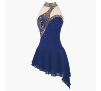 Nnnydjy Vestido De Patinaje Figurado Clásico De Chicas Sin Mangas Ropa De Patinaje sobre Hielo Disfraz De Ballet De La Dama Falda De Rendimiento De Gimnasia Diamantes De Imitación,B,M