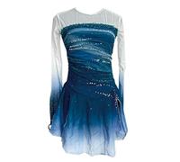 Nnnydjy Vestidos De Patinaje Artístico Profesional para Niños Trajes De Competición De Patinaje sobre Hielo para Niñas Trajes De Baile De Ballet con Volantes Maillot De Gimnasia,A,5_8Years