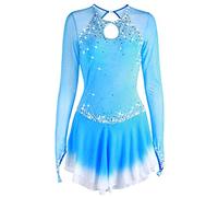 Nnnydjy Vestidos De Patinaje Figurado Hueco De Chicas Disfraz De Competencia De Patinaje sobre Hielo Femenino Faldas De Rendimiento Deportivo Al Aire Libre De Ballet Gimnasia,J,15_16Years