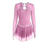 Nnnydjy Vestidos De Patinaje Figurado Hueco De Chicas Disfraz De Competencia De Patinaje sobre Hielo Femenino Faldas De Rendimiento Deportivo Al Aire Libre De Ballet Gimnasia,B,12_15Years