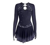 Nnnydjy Vestidos De Patinaje Figurado Hueco De Chicas Disfraz De Competencia De Patinaje sobre Hielo Femenino Faldas De Rendimiento Deportivo Al Aire Libre De Ballet Gimnasia,K,S