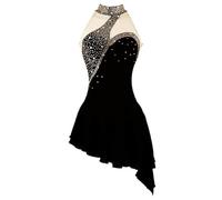 Nnnydjy Vestidos De Patinaje sobre Hielo para Niñas Ropa De Competición De Patinaje Artístico para Mujer Falda con Bajo Asimétrico Traje para Aeróbic Maillots De Mujer para Gimnasia,D,12_15Years