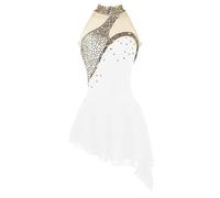 Nnnydjy Vestidos De Patinaje sobre Hielo para Niñas Ropa De Competición De Patinaje Artístico para Mujer Falda con Bajo Asimétrico Traje para Aeróbic Maillots De Mujer para Gimnasia,H,XXL