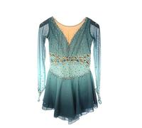 Nnnydjy Vestuario Profesional para Patinaje Artístico De Competición Vestido De Patinaje sobre Hielo para Mujeres Y Niñas Maillot De Manga Larga para Gimnasia Alta Elasticidad,B,XXL