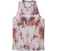 Nnormal - Ropa trail running mujer - Race Tank 02 W Print para Mujer - Talla S - Marrón Marrón S