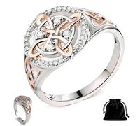 nnOuOnn Anillo de nudo de protección de brujas hecho a mano, anillo de nudo de bruja, anillos de nudo de bruja para proteger a tus seres queridos, diseño de anillos de protección con detalles de oro