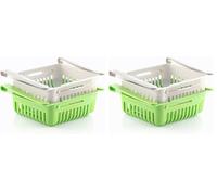nnovaGoods® Organizador de Cocina, Organizador Nevera Fácil Limpieza, Organizador Cajones Ajustable Longitud Ajustable 20-28 cm, Ordenar tu Espacio. Incluye 2 Unidades. (Paquete de 2)