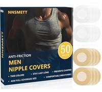 NNSMETT 100 piezas - 50 pares de fundas para pezones para hombres, protectores de pezones para hombres, cinta para pezones para hombre, protector de pezones para hombre, protector de pezones para