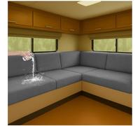 NNSMUN Fundas elásticas para tapicería de caravanas impermeables y antideslizantes con cordón, fundas de cojín elásticas para asientos de sofá para autocaravanas, interiores (gris oscuro, L 65-95 cm