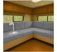 NNSMUN Fundas elásticas para tapicería de caravanas impermeables y antideslizantes con cordón, fundas de asiento elásticas para autocaravanas, caravanas, interiores (gris claro, L 40-65 cm, W 40-65 cm