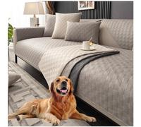 NNSMUN Funny Fuzzy Sofa Cover, 100% Impermeable Fabric Furniture Protector Sofa Cover, Solid Colour Non-Slip Couch Cover para Mascotas Perros Gatos (Gris Claro,90x210cm)