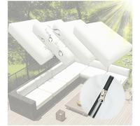 NNSMUN Set de cojin Exterior Funda Cojines para Sillas, Pack de 2/4/6 Unidades, Repelentes al Agua y Transpirables para Salón Cama Silla Oficina Dormitorio Habitacion (Blanco,50x55cm(4PCS))