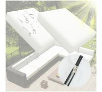 NNSMUN Set de cojin Exterior Funda Cojines para Sillas, Pack de 2/4/6 Unidades, Repelentes al Agua y Transpirables para Salón Cama Silla Oficina Dormitorio Habitacion (Blanco,50x55cm(2PCS))