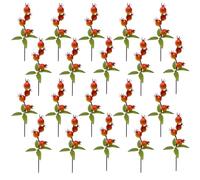 NNXHWY 20 Ramas Artificiales de Granada, Tallos Artificiales de Bayas Rojas de 7,1 Pulgadas, Tallo de Fruta de Granada Artificial, Ramo de Frutas de Tallo Largo, Plantas Verdes, Selección para(B)