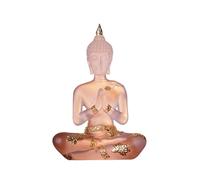 NNYCC Estatua de Buda de Resina de Cristal Decoración de Meditación Interior, Estatuilla de Buda Sentado Tailandés Regalos Espirituales para Mesa Zen,Blanca,S