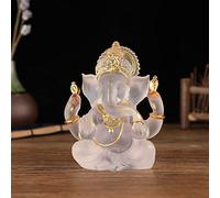 NNYCC Ganesha Figura ídolo 14cm Resina Cristal Decoración Elefante Hindú Dios Señor Buda Ganesha Regalo decoración,Clear