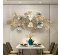 NNYCC Relojes Grandes para la Sala de Estar Pared de Metal Arte de Pared Reloj de Pared de Oro Relojes de Pared Vintage Modernos Sala de Estar Cocina Oficina Decoración 55x105cm