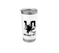 No. 10 Portero de hockey sobre hielo Feliz 10º cumpleaños niño Vaso térmico de acero inoxidable de doble pared