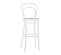 No 14 Taburete de Bar 61 cm Ratán/ Blanco