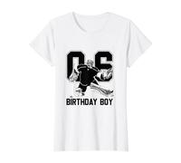 No. 6 Portero de Hockey sobre Hielo Feliz 6º cumpleaños niño Camiseta gráfica económica, Mujer, Blanco, XL