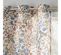 No. 918 Amelie - Panel de Cortina con Ojales de Ahorro de energía con Estampado botánico, 122 x 160 cm, Color Azul índigo