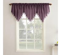 No. 918 Erica Ascot - Juego de Cortinas Transparentes de Gasa aplastada con Cuentas y Bolsillo para Barra, 153 x 24 Pulgadas, Color Morado