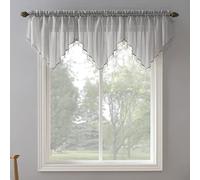 No. 918 Erica - Juego de Cortinas de Gasa aplastada Ascot con Cuentas Transparentes para Barra, 153 x 24 Pulgadas, Color Gris