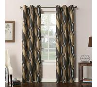 No. 918 Intersect - Juego de 2 Paneles de Cortinas semitransparentes con Ojales, Estampado Ogee
