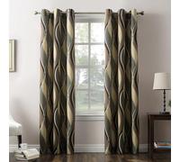 No. 918 Intersect - Juego de 2 Paneles de Cortinas semitransparentes con Ojales, Estampado Ogee