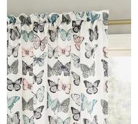 No. 918 Marepesia - Panel de Cortina con Bolsillo para cortinero con Estampado de Mariposas, Ahorro de energía, 137 x 160 cm, Color Azul