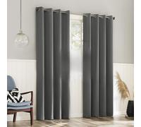 No. 918 Mendoza - Juego de 2 Paneles de Cortinas con Ojales para Ahorro de energía, Cierre magnético, 54 x 84 Pulgadas, Color Gris