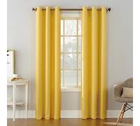 No. 918 Montego - Paquete de 2 Paneles de Cortinas semitransparentes con Textura Casual, 48 x 84 Pulgadas, Color Amarillo