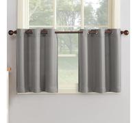 No. 918 Número Montego Par de Cortinas para Cocina texturadas con Ojales semitransparentes, Estilo Informal, 142,24 x 61 cm, níquel