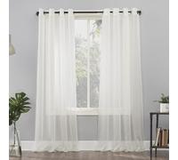 No. 918 Sheer Voile Cortina de Ojal Panel, cáscara de Huevo Blanco, 59 "x 95"