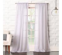 No. 918 Tayla-Panel de Cortina Semitransparente con Bolsillo para Barra, Poliéster, Blanco, 50 in x 108 in