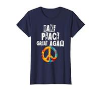 No a la Guerra, Hacer Que la Paz vuelva a ser Grande, no a Camiseta, Mujer, Azul Marino, S