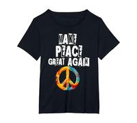 No a la Guerra, Hacer Que la Paz vuelva a ser Grande, no a Camiseta, Mujer Tallas Grandes, Negro, 4XL Grande