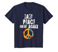 No a la Guerra, Hacer Que la Paz vuelva a ser Grande, no a Camiseta, Niños, Azul Marino, 4 años