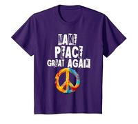 No a la Guerra, Hacer Que la Paz vuelva a ser Grande, no a Camiseta, Niños, Morado, 2 años