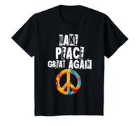 No a la Guerra, Hacer Que la Paz vuelva a ser Grande, no a Camiseta, Niños, Negro, 10 años