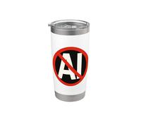 No a la oposición del oponente de la inteligencia artificial anti IA Vaso térmico de acero inoxidable de doble pared