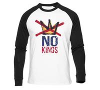 No A Los Reyes Derechos Humanos Camiseta Béisbol Blanca Unisex Manga Larga Negra Unisex White Baseball T-Shirt Black Long Sleeve