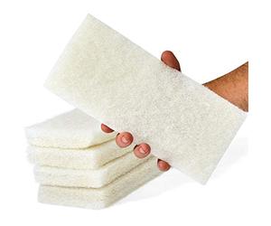 No abrasivo de calidad comercial blanco almohadilla de limpieza 5 unidades por Mop Mob. Grande, multiusos 10 en x 4 12 en estropajo para Universal titulares. Ideal para limpieza lavabos, azulejos,