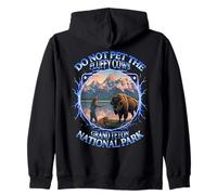 No acaricies a Las Vacas esponjosas Bison Grand Teton National Park Sudadera con Capucha