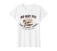 No acaricies a Las Vacas esponjosas Custer State Park Dakota del Sur Camiseta gráfica económica, Mujer, Blanco, M