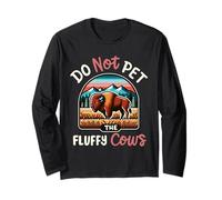 No acaricies a las vacas esponjosas Funny Yellowstone National Park Manga Larga