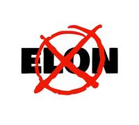 NO! Adhesivo redondo anti elon de 6 pulgadas para parachoques de coche, calcomanía de Elon Musk para parachoques de coche, laptop, pared, ventana (blanco, 8 x 6 pulgadas)