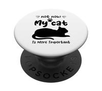 No ahora mi gato es más importante Gato divertido PopSockets PopGrip Adhesivo